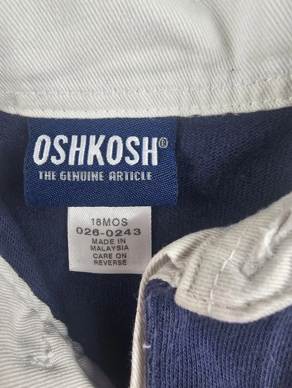 Osh Kosh 18mos 1 Pc Romper Rugby Striped Jumper Collared Striped Vintage 90s Y2K